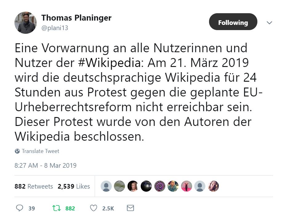 Wikipedia Abgeschaltet